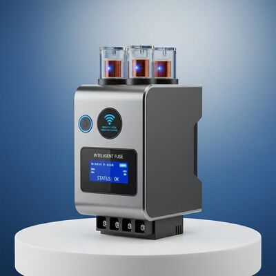 Electrically Operated Intelligent Fuse with Remote Control, Local Wireless Control, and Three-Phase Current Collection